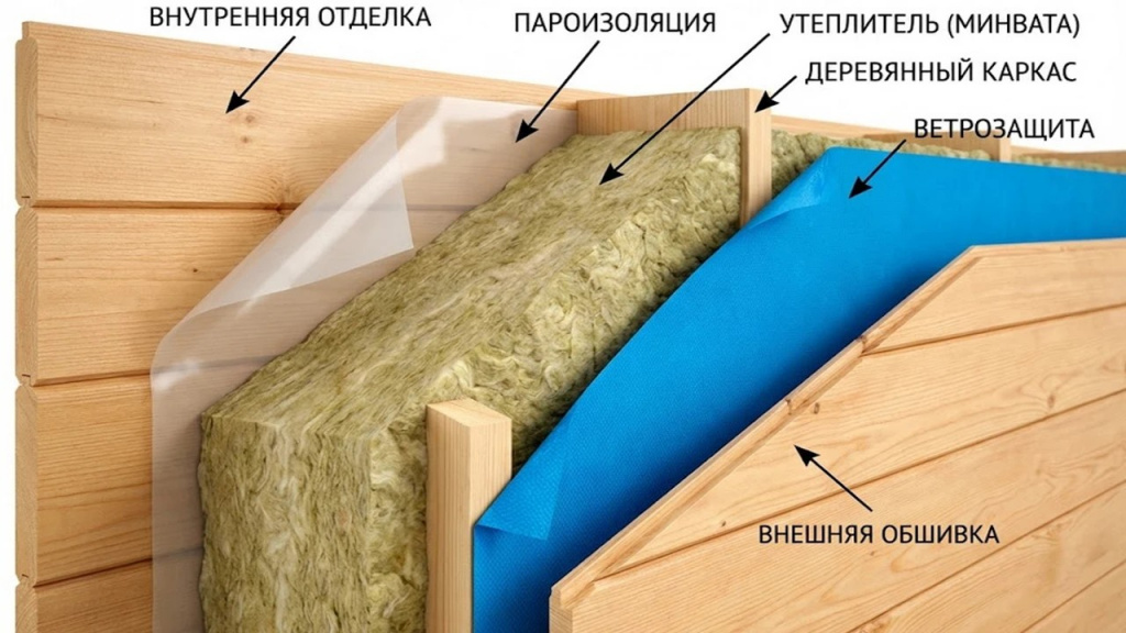 Правильный пирог утепления стены бытовки
