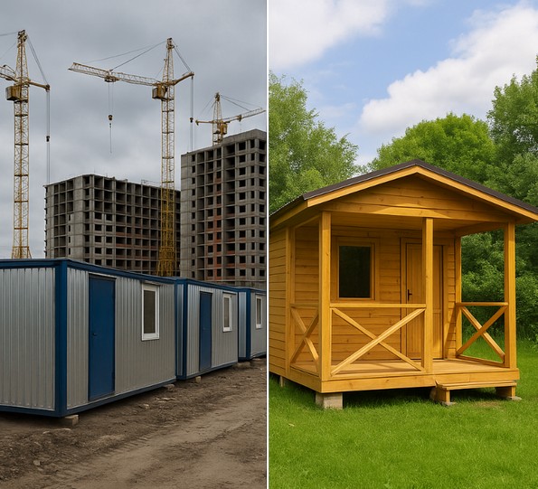 Сравнение строительной и дачной бытовки